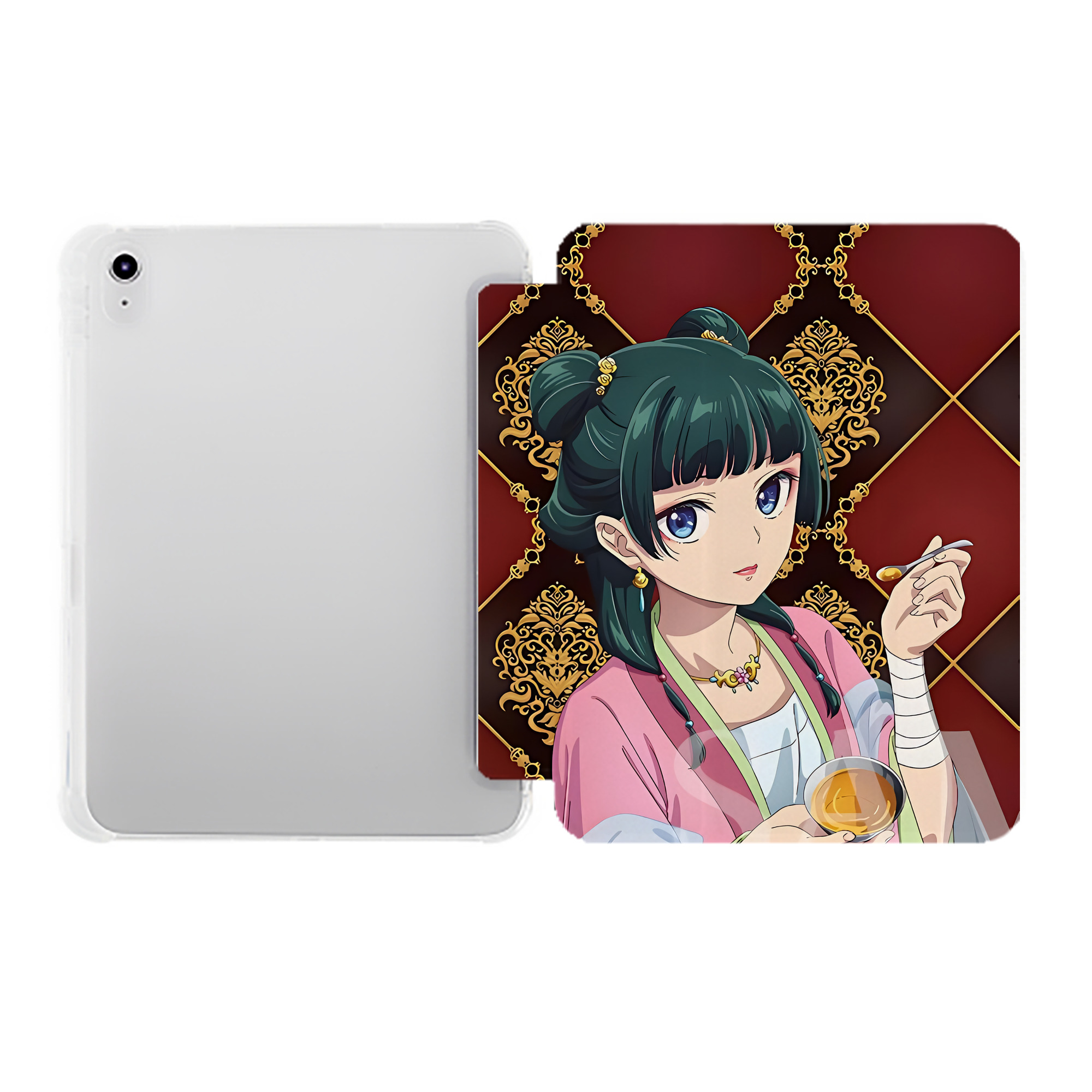 （画像用） 薬屋のひとりごと The Apothecary Diaries IPad ケース ペン収納付き 三つ折りスタンド PUレザー×シリコン 対応機種9.5/10.5/10.9インチ